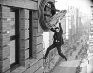 clock scene - Harold Lloyd in Safety Last! (1923)