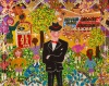 Outsider artist painting: Frank Sinatra - by Harriet Young