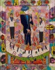 Outsider artist painting: Bing Crosby, Frank Sinatra and Dean Martin - by Harriet Young