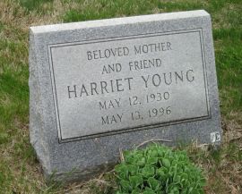Harriet Young (1930-1996) headstone, Montefiore Cemetery, Jenkintown PA